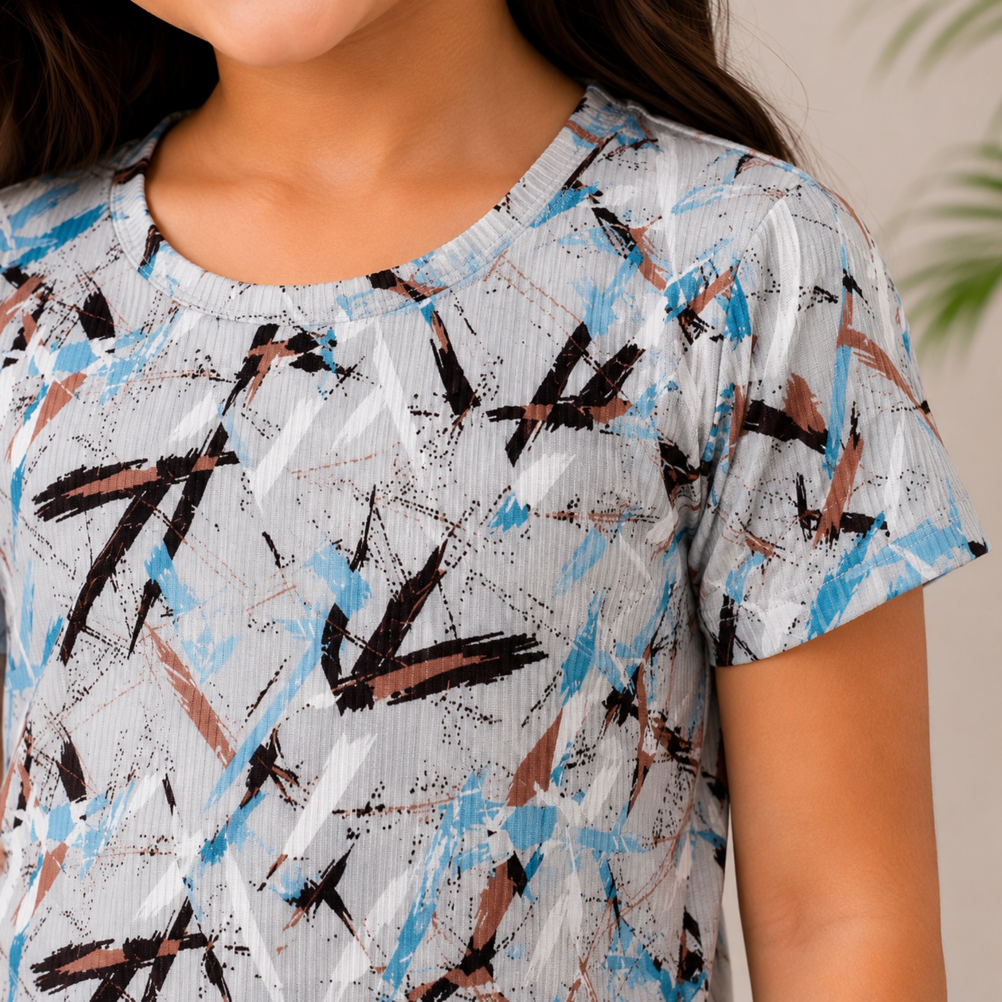 Kids Floral Blue Top & Bottom Set image 4