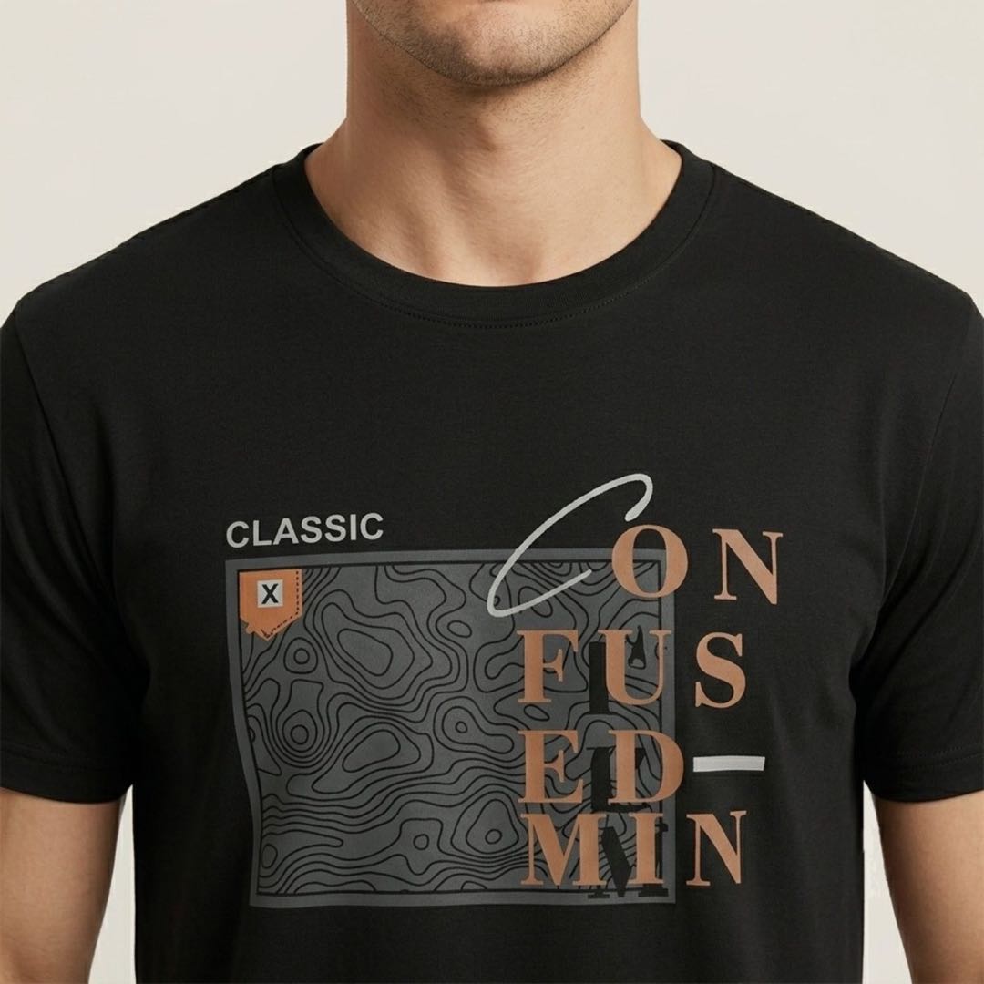 Confused Black T-shirt image 4