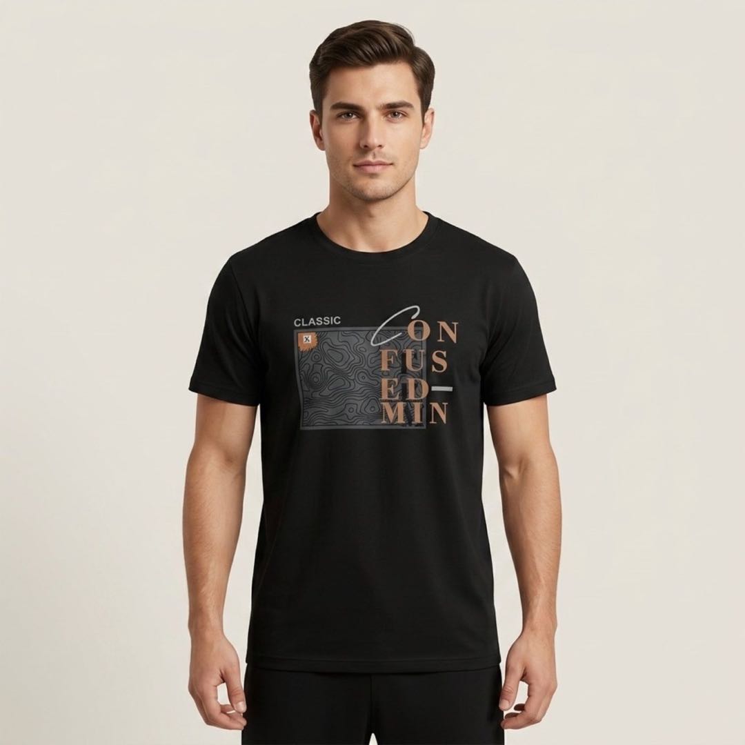 Confused Black T-shirt