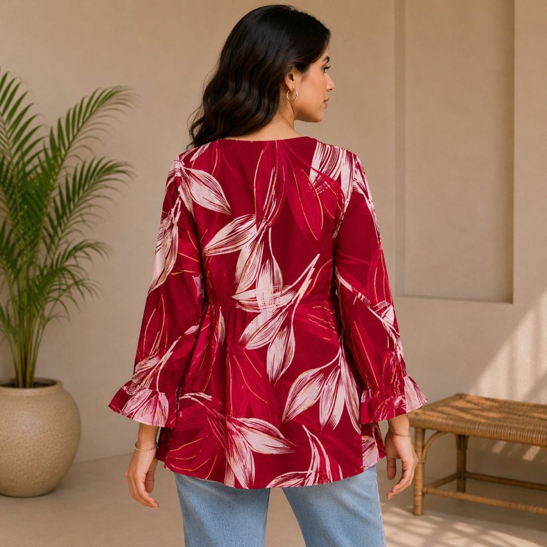 Magenta Leaf Top image 3
