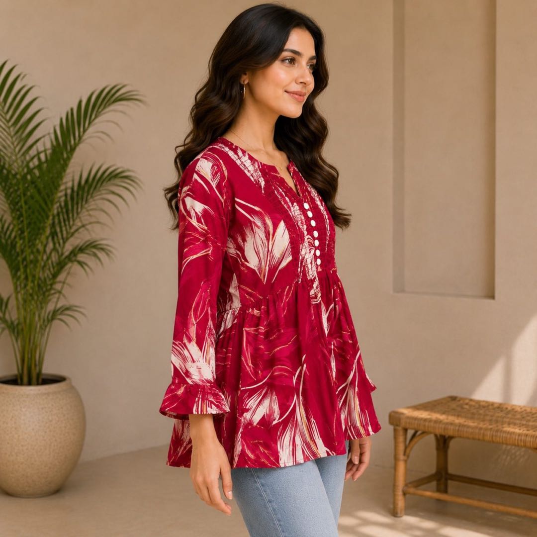 Magenta Leaf Top image 2