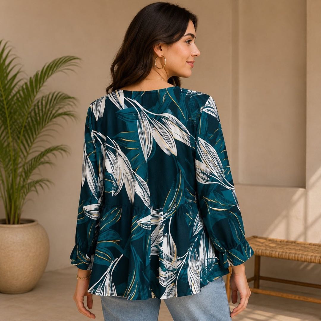 Teal Leaf Top image 3