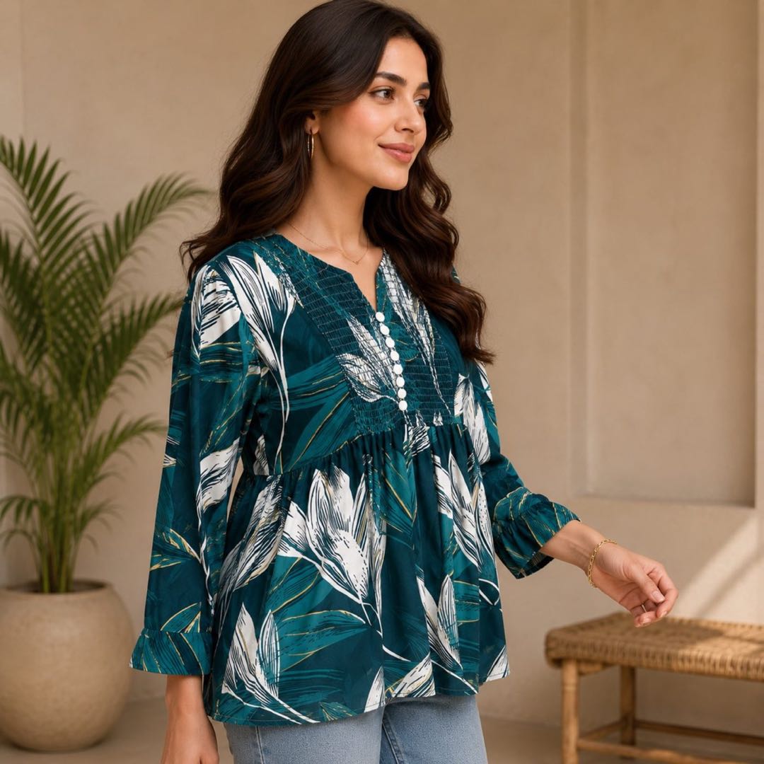 Teal Leaf Top image 2